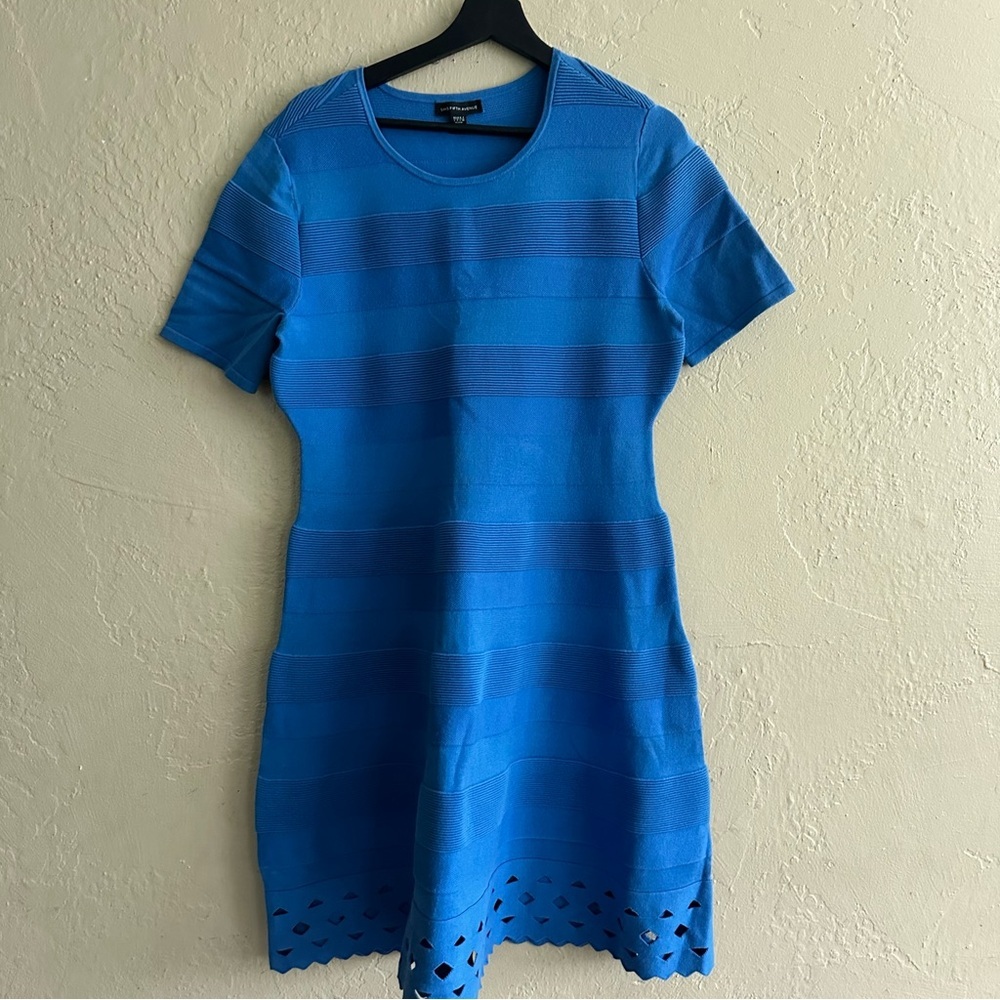 Saks Fifth Avenue Bright Blue Short Sleeve Knit Mini Dress